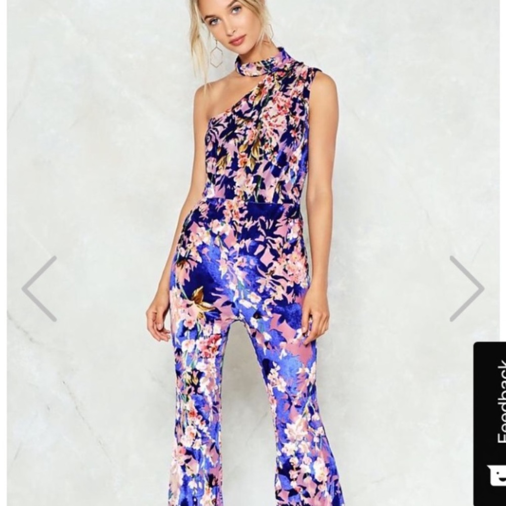 COPY - Floral Velvet Jumpsuit with Choker from Na…